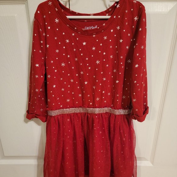 Cat & Jack Other - Red Stars Girls Holiday Dress size 7/8